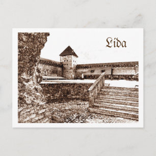 Carte Postale Paysage urbain de la ville de Lida en Biélorussie 