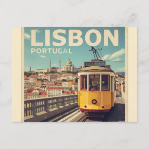 Carte Postale Paysage urbain de Lisbonne Portugal - Art de voyag