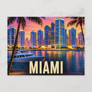 Carte Postale Paysage urbain de Miami Floride États-Unis Plages