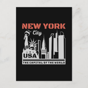 Carte Postale Paysage urbain de New York City USA Graphisme de v
