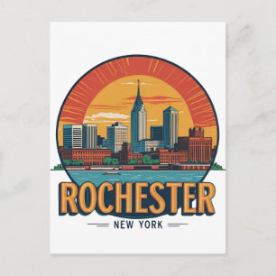 Carte Postale Paysage urbain de Rochester, État de New York, Éta