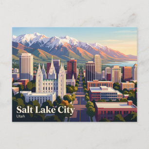 Carte Postale Paysage urbain de Salt Lake City Utah