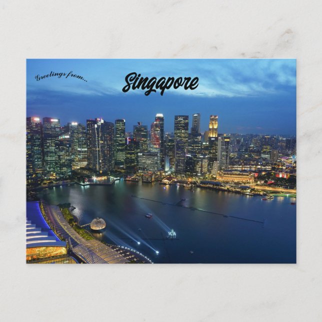 Carte Postale Paysage urbain de Singapour (Devant)
