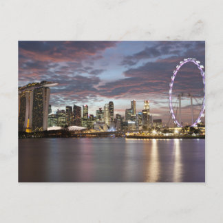 Carte Postale Paysage urbain de Singapour au coucher du soleil