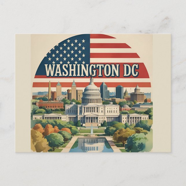 Carte Postale Paysage urbain de Washington D.C. (Devant)