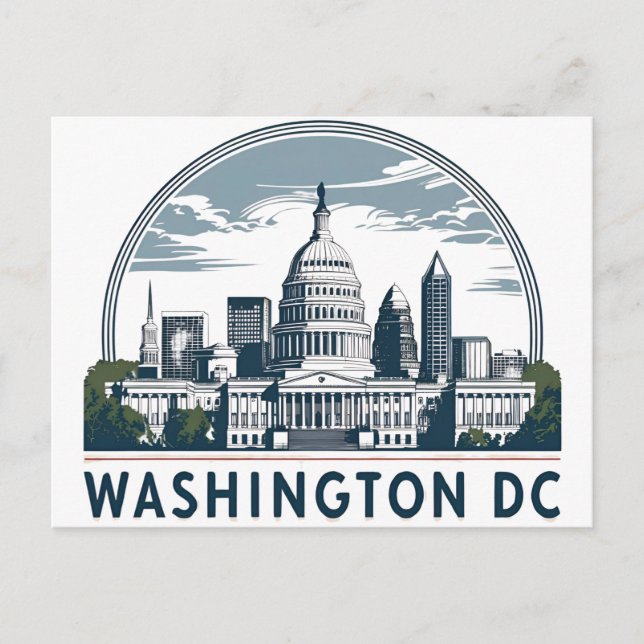 Carte Postale Paysage urbain de Washington DC (Devant)