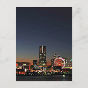 Carte Postale Paysage urbain de Yokohama la nuit