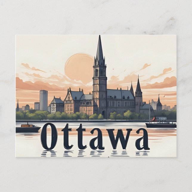Carte Postale Paysage urbain d'Ottawa Canada (Devant)