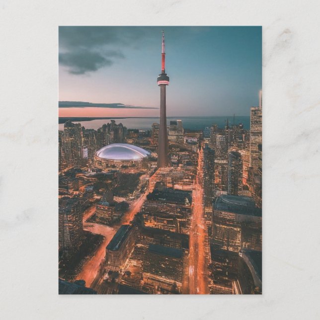 Carte Postale Paysage urbain du centre-ville de Toronto, Art du  (Devant)