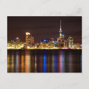 Carte Postale Paysage urbain nocturne d'Auckland