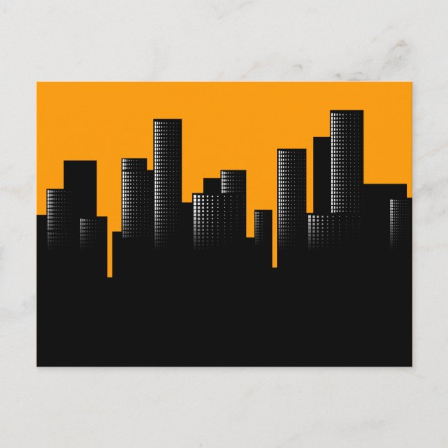 Carte Postale paysage urbain orange (Devant)