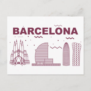 Carte Postale Paysage urbain Skyline   Barcelone, Espagne