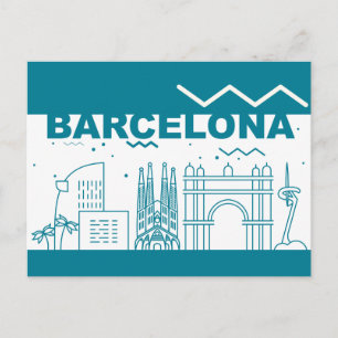 Carte Postale Paysage urbain Skyline   Barcelone, Espagne