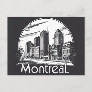 Carte Postale Paysage urbain vintage de Montréal Canada 