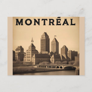 Carte Postale Paysage urbain vintage de Montréal Canada 
