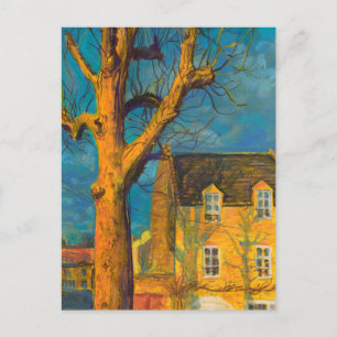 Carte Postale Paysage Vieil Arbre Maison Jaune Normandie France