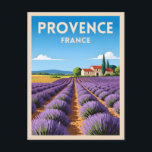 Carte Postale Paysage Vintage voyage Rétro Provence France<br><div class="desc">Découvrez la beauté de la Provence avec cette carte postale d'inspiration voyage vintage. Capturant ses champs emblématiques de lavande et son charme ensoleillé dans un style rétro classique,  cette pièce est un hommage intemporel au coeur du sud de la France.</div>