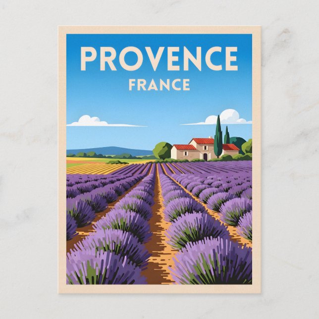 Carte Postale Paysage Vintage voyage Rétro Provence France (Devant)