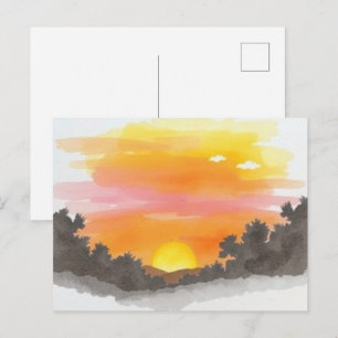Carte postale paysagère de l'horizon du coucher de