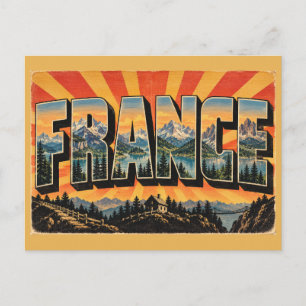 Carte Postale Paysages alpins de France lacs art de voyage vinta