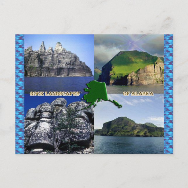 Carte Postale Paysages Rocheux d'Alaska Collage (Devant)