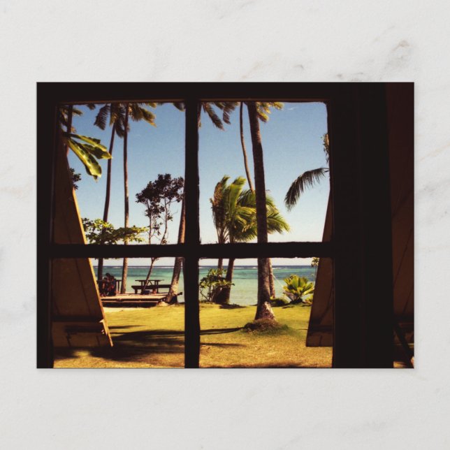 Carte Postale Pccna de la scène de la plage tropicale de Fidji (Devant)