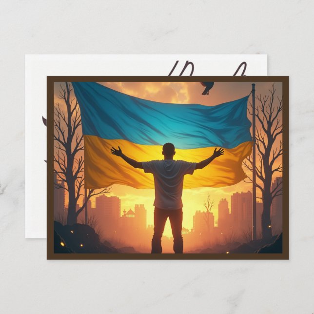 Carte Postale peace and love (Devant / Derrière)