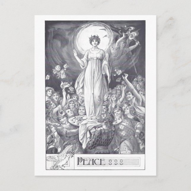Carte postale Peace Anti-War - Illustration Vintag (Devant)