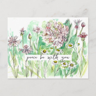 Carte Postale Peace Be With You Fleurs sauvages d'été