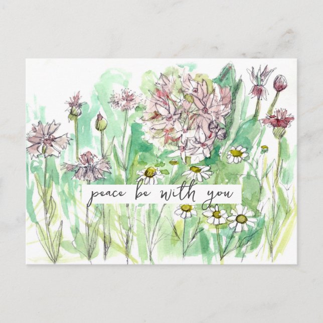 Carte Postale Peace Be With You Fleurs sauvages d'été (Devant)