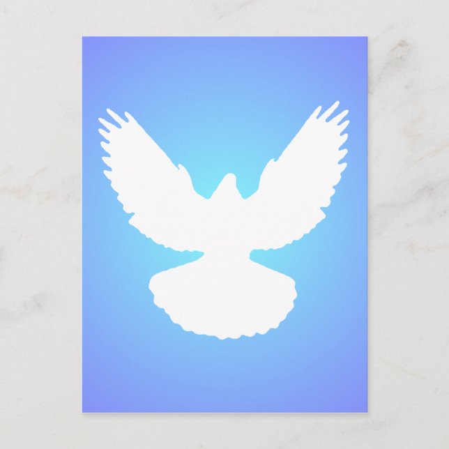 Carte Postale Peace Dove en vol White Blue Sky Simply Elegant (Devant)