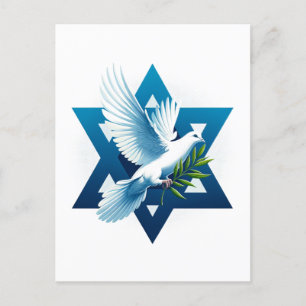 Carte Postale Peace Dove et Blue Star de David