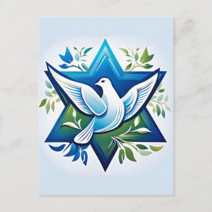 Carte Postale Peace Dove et Star de David