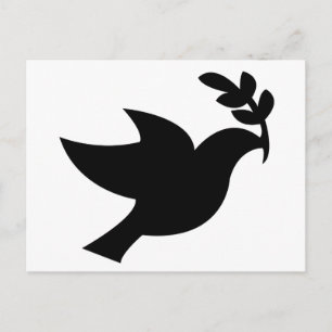 Carte Postale Peace Dove Silhouette Noir