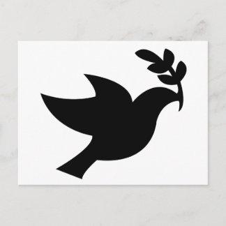 Carte Postale Peace Dove Silhouette Noir