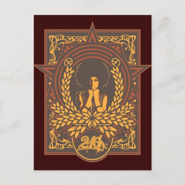 Carte Postale Peace Funk Afro (Devant)