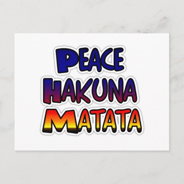 Carte Postale Peace Hakuna Matata Gradient Art (Devant)