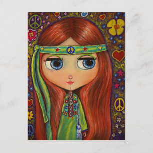 Carte postale Peace Hippie Doll