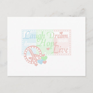 Carte Postale Peace Laugh Dream Hope Live