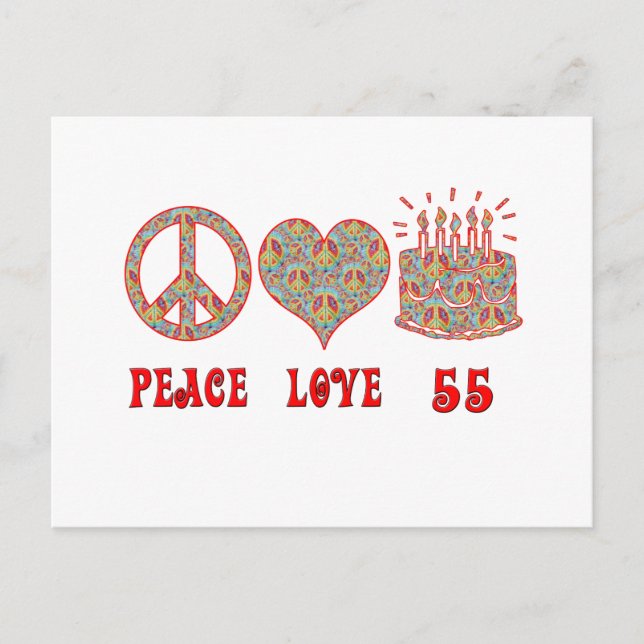 Carte Postale Peace Love 55 (Devant)