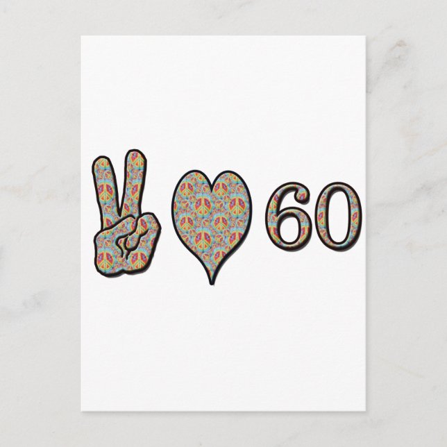 Carte Postale Peace Love 60 (Devant)