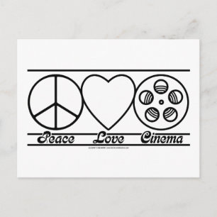Carte Postale Peace Love and Cinema