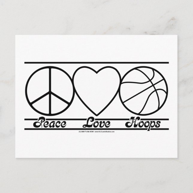 Carte Postale Peace Love and Hoops (Devant)