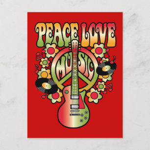 Carte Postale Peace Love and Music