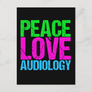 Carte Postale Peace Love Audiology