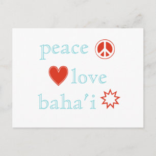 Carte Postale Peace Love Bahai