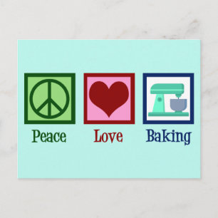 Carte Postale Peace Love Baking