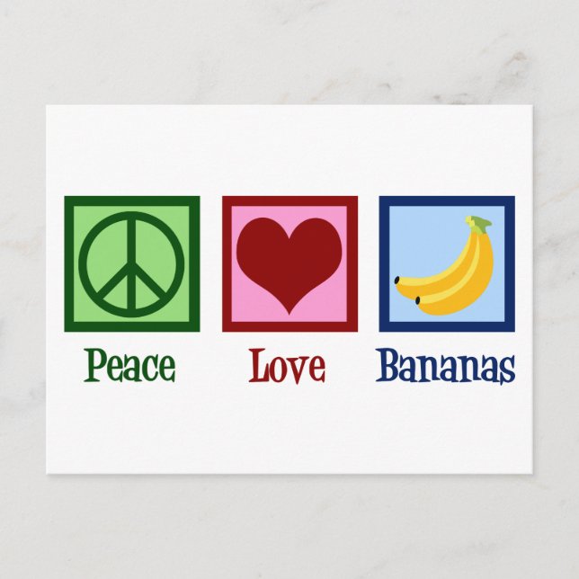 Carte Postale Peace Love Bananas (Devant)