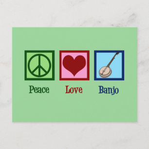 Carte Postale Peace Love Banjo