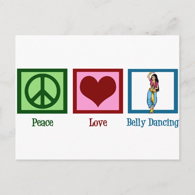 Carte Postale Peace Love Belly Dancing (Devant)
